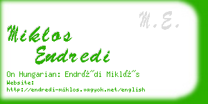 miklos endredi business card